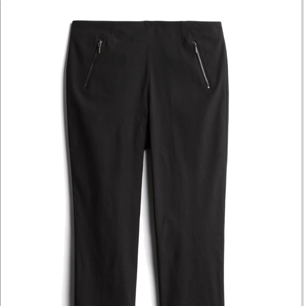 Black pull on straight pant
